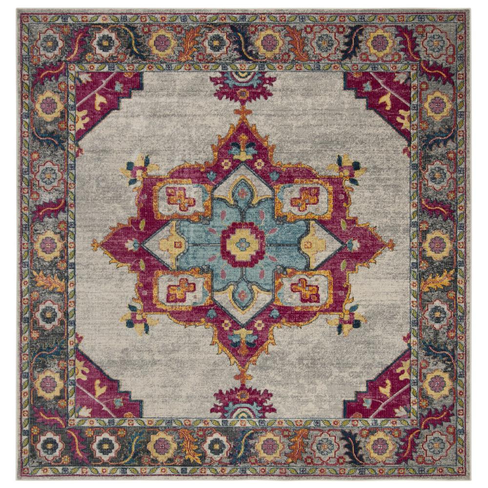 MERLOT 100, CREAM / MULTI, 6'-7" X 6'-7" Square, Area Rug, MER108A-7SQ
