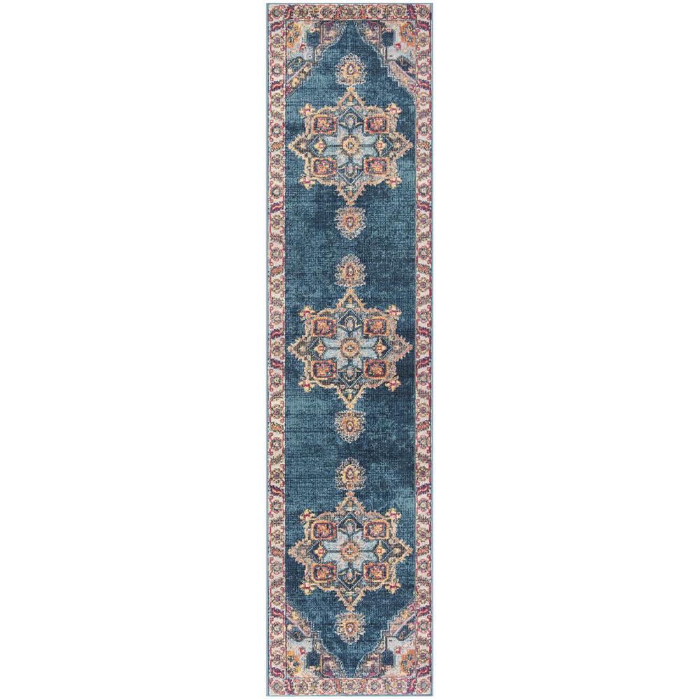 MERLOT 100, BLUE / MULTI, 2' X 8', Area Rug