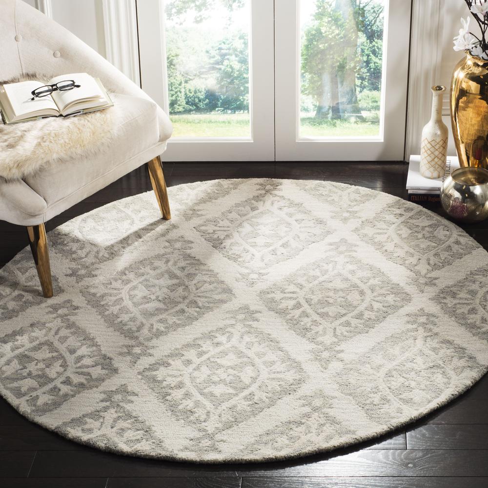 MICRO-LOOP, LIGHT GREY, 5' X 5' Round, Area Rug