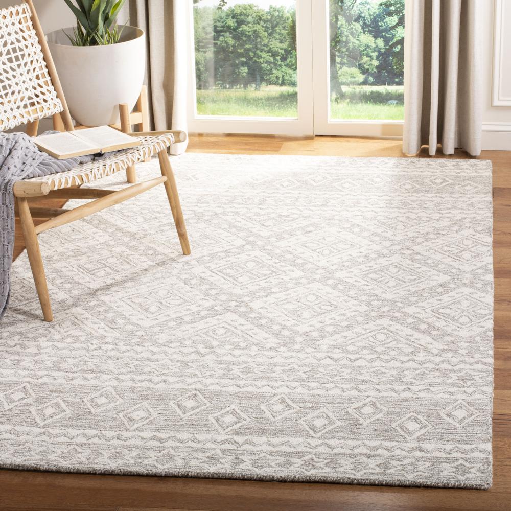 MICRO-LOOP, GREY / IVORY, 4' X 6', Area Rug, MLP501F-4