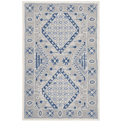 MICRO-LOOP, LIGHT GREY / BLUE, 2'-6" X 4', Area Rug