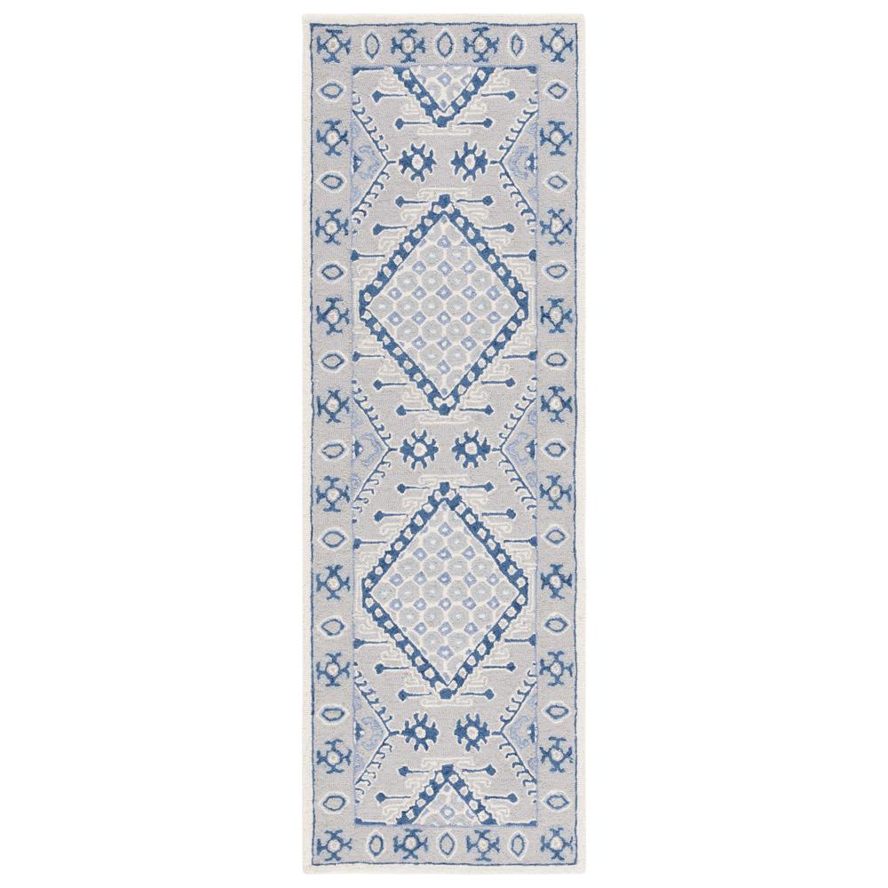 MICRO-LOOP, LIGHT GREY / BLUE, 2'-3" X 7', Area Rug