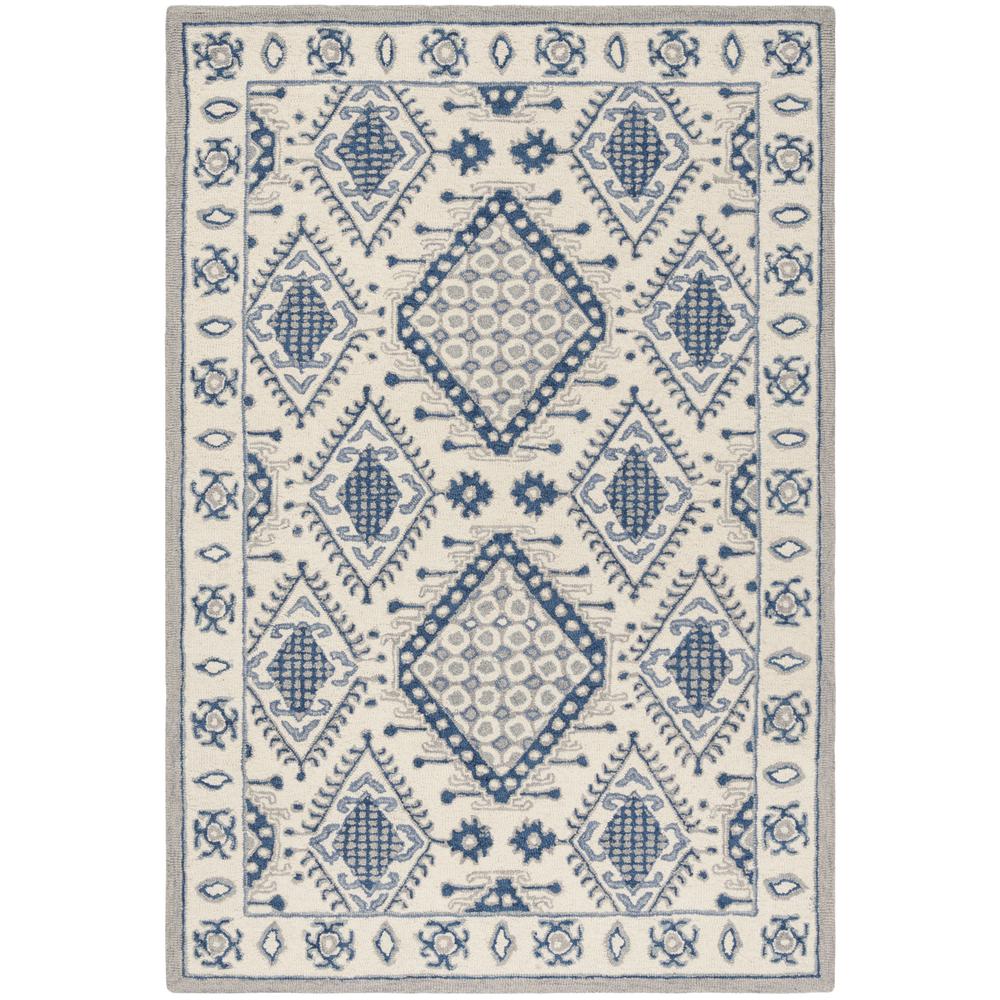 MICRO-LOOP, IVORY / BLUE, 4' X 6', Area Rug, MLP511M-4