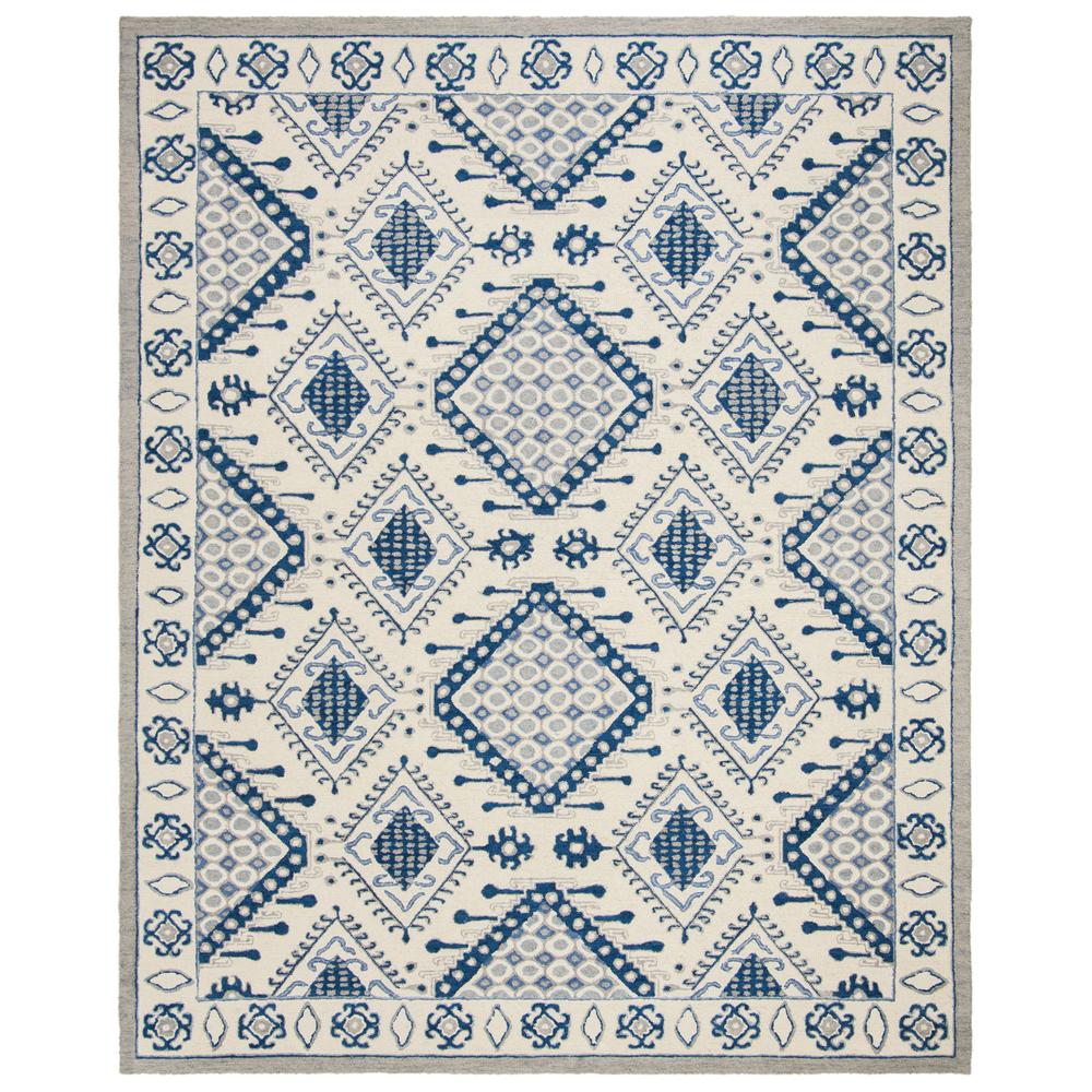 MICRO-LOOP, IVORY / BLUE, 8' X 10', Area Rug, MLP511M-8