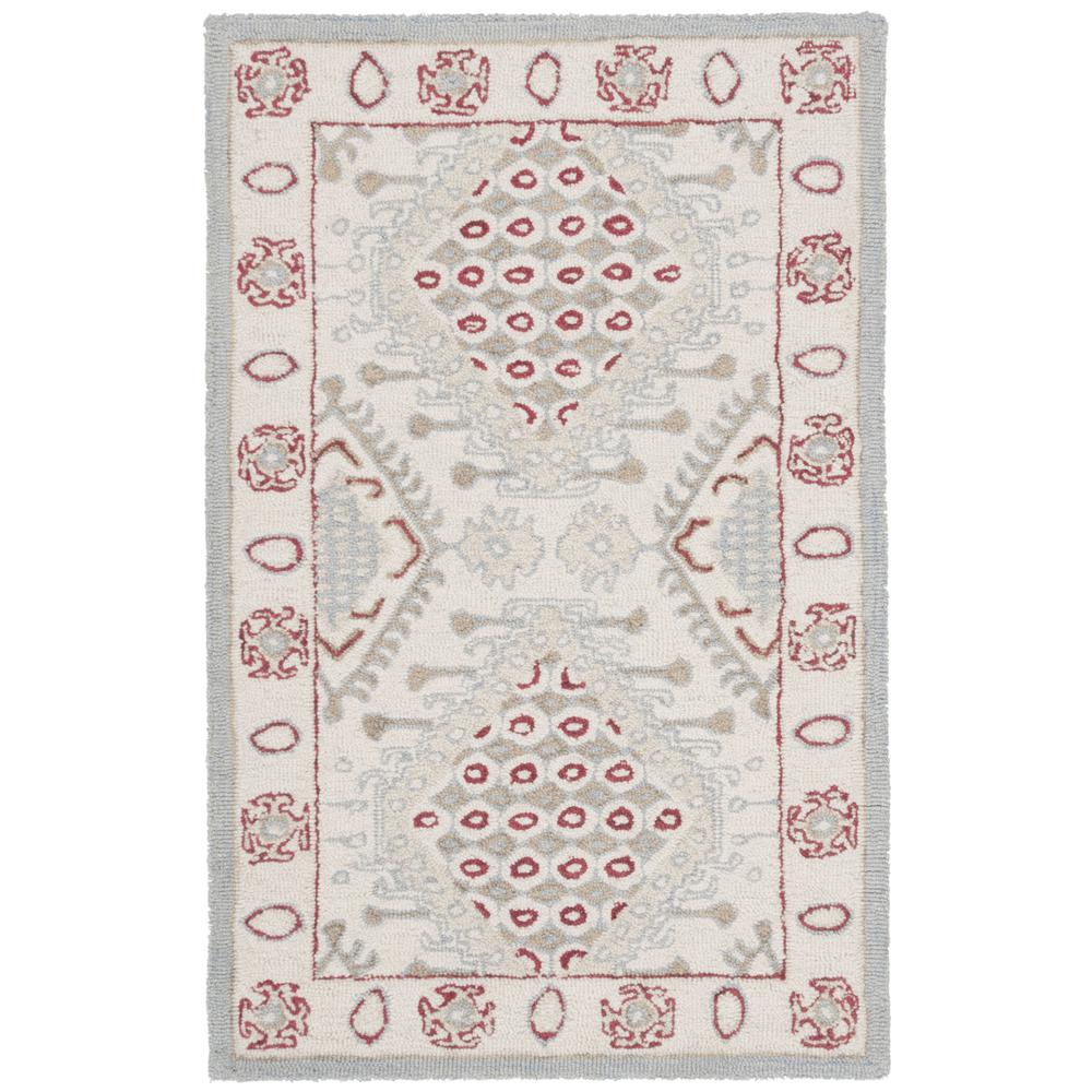 MICRO-LOOP, IVORY / RED, 2'-6" X 4', Area Rug