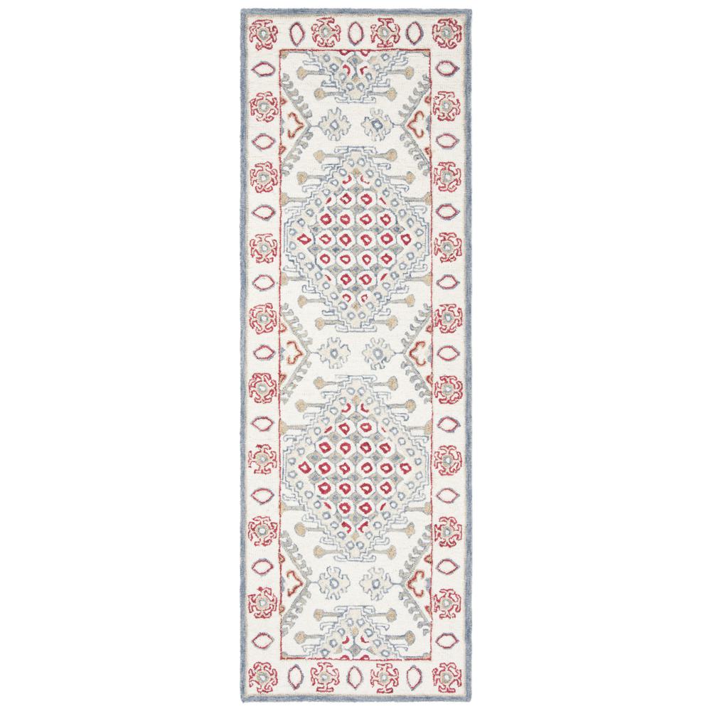 MICRO-LOOP, IVORY / RED, 2'-3" X 7', Area Rug