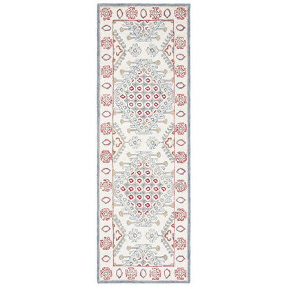 MICRO-LOOP, IVORY / RED, 2'-3" X 7', Area Rug