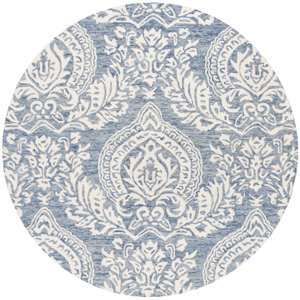 MICRO-LOOP, BLUE / IVORY, 5' X 5' Round, Area Rug, MLP512M-5R