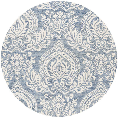 MICRO-LOOP, BLUE / IVORY, 5' X 5' Round, Area Rug, MLP512M-5R