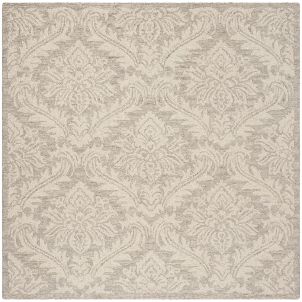 MICRO-LOOP, SILVER, 5' X 5' Square, Area Rug