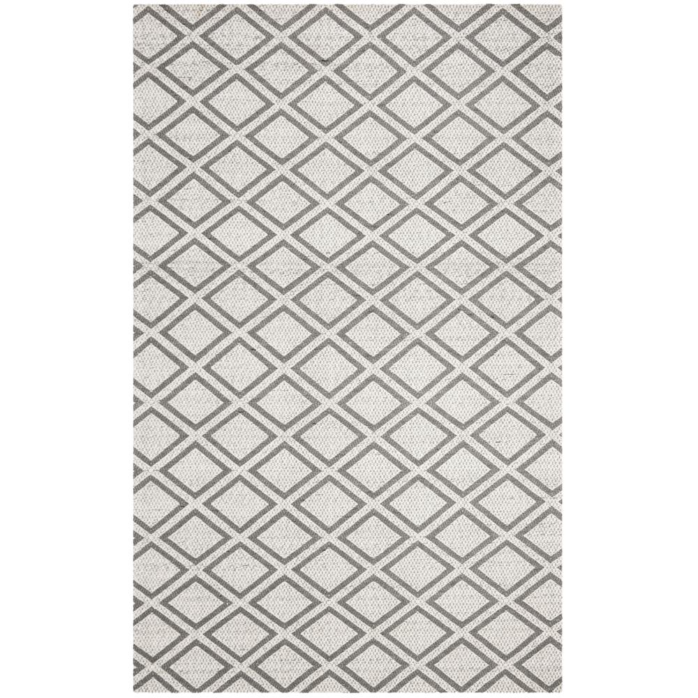 MICRO-LOOP, SILVER / DARK GREY, 5' X 8', Area Rug