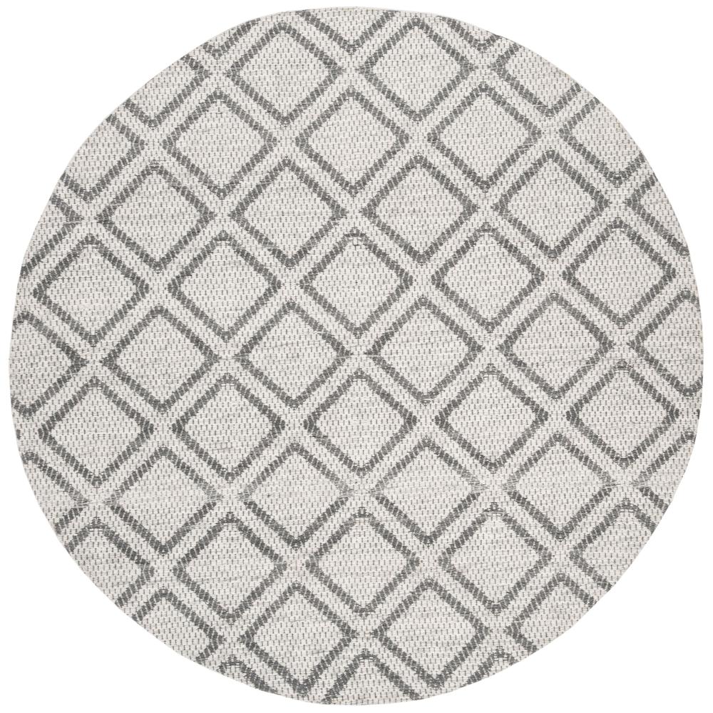MICRO-LOOP, SILVER / DARK GREY, 5' X 5' Round, Area Rug