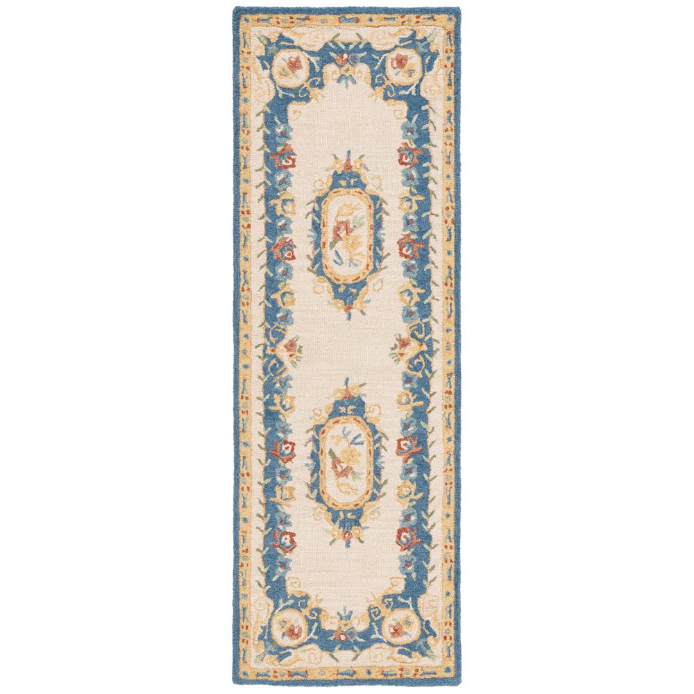 MICRO-LOOP, CREAM / BLUE, 2'-3" X 7', Area Rug
