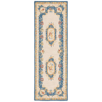 MICRO-LOOP, CREAM / BLUE, 2'-3" X 7', Area Rug