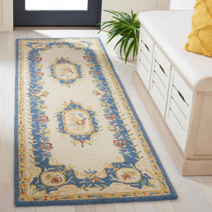 MICRO-LOOP, CREAM / BLUE, 2'-6" X 4', Area Rug