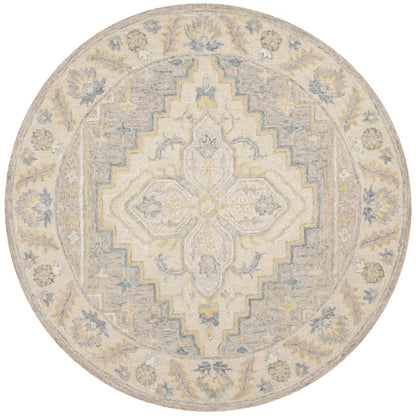 MICRO-LOOP, BEIGE / GREY, 5' X 5' Round, Area Rug