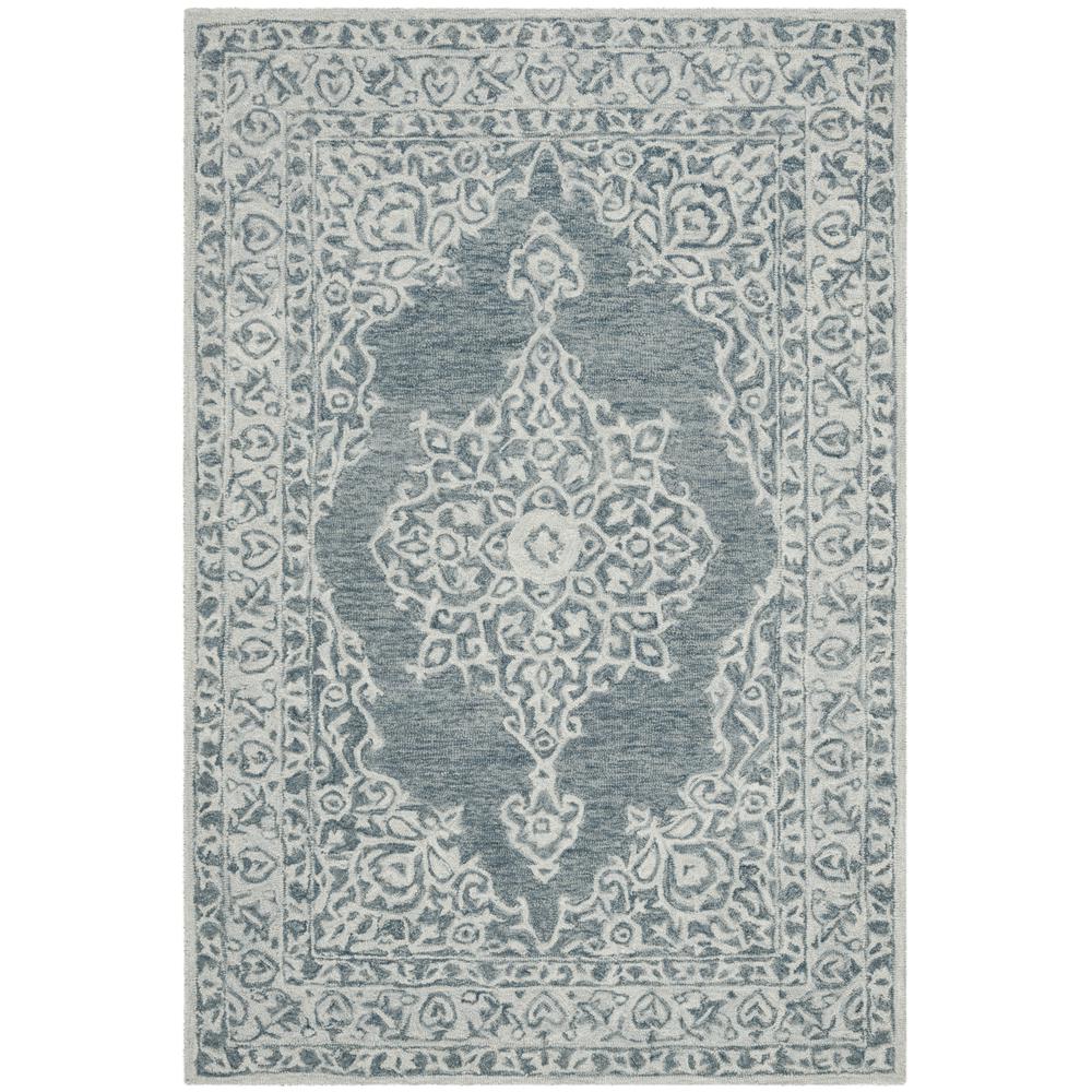 MICRO-LOOP, BLUE / LIGHT BLUE, 4' X 6', Area Rug