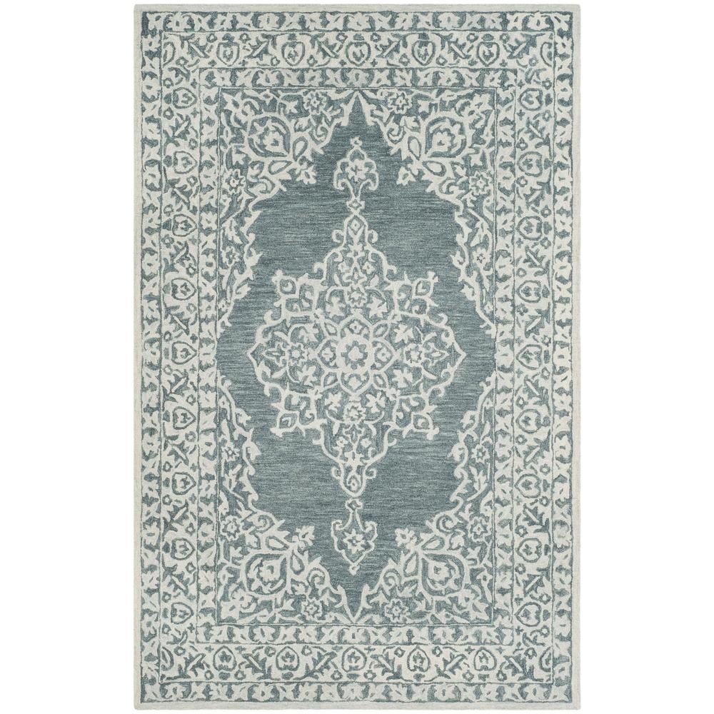 MICRO-LOOP, BLUE / LIGHT BLUE, 5' X 8', Area Rug