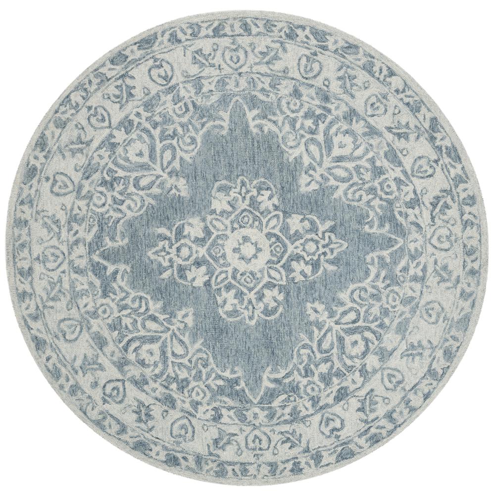MICRO-LOOP, BLUE / LIGHT BLUE, 5' X 5' Round, Area Rug