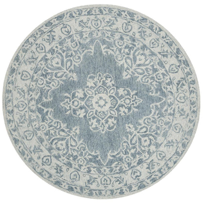 MICRO-LOOP, BLUE / LIGHT BLUE, 5' X 5' Round, Area Rug