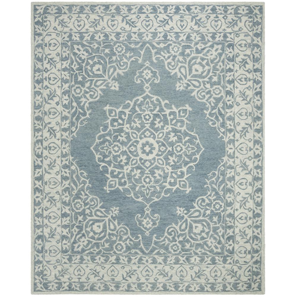 MICRO-LOOP, BLUE / LIGHT BLUE, 8' X 10', Area Rug