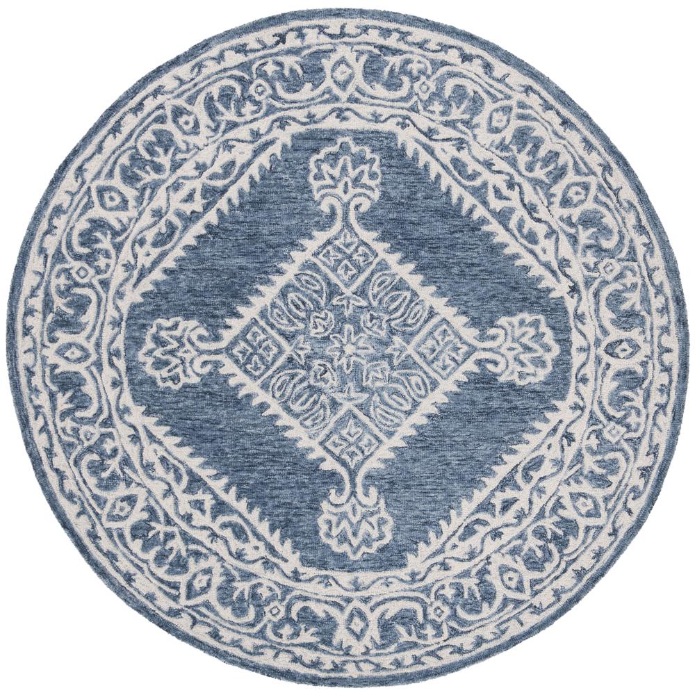 MICRO-LOOP, BLUE / IVORY, 5' X 5' Round, Area Rug, MLP605M-5R