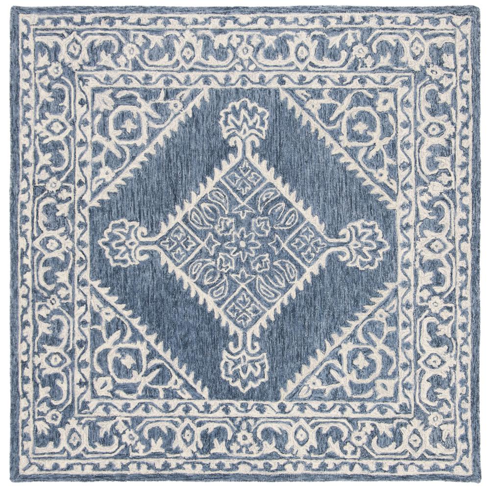 MICRO-LOOP, BLUE / IVORY, 5' X 5' Square, Area Rug, MLP605M-5SQ