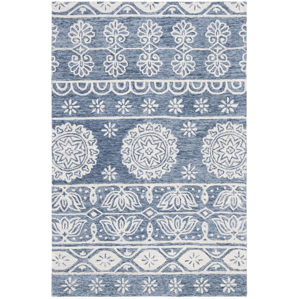 MICRO-LOOP, BLUE / IVORY, 4' X 6', Area Rug, MLP607M-4