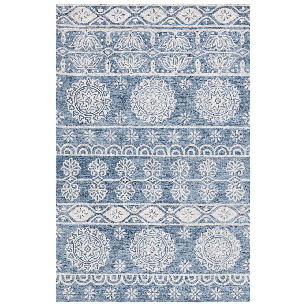 MICRO-LOOP, BLUE / IVORY, 5' X 8', Area Rug, MLP607M-5