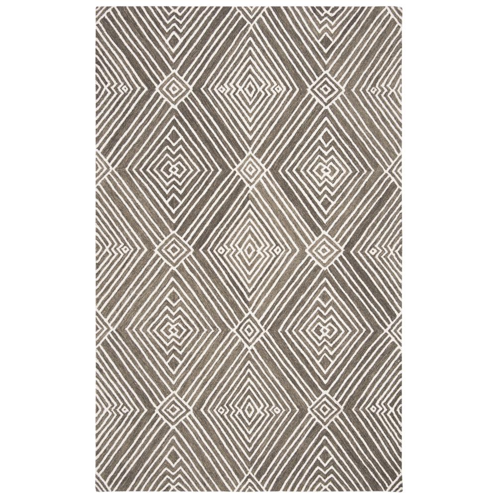 MICRO-LOOP, DARK GREY / IVORY, 5' X 8', Area Rug