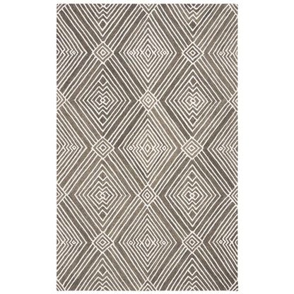 MICRO-LOOP, DARK GREY / IVORY, 5' X 8', Area Rug