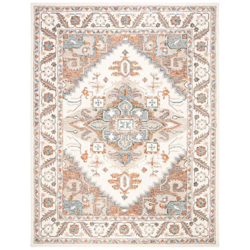 MICRO-LOOP, IVORY / RUST, 8' X 10', Area Rug
