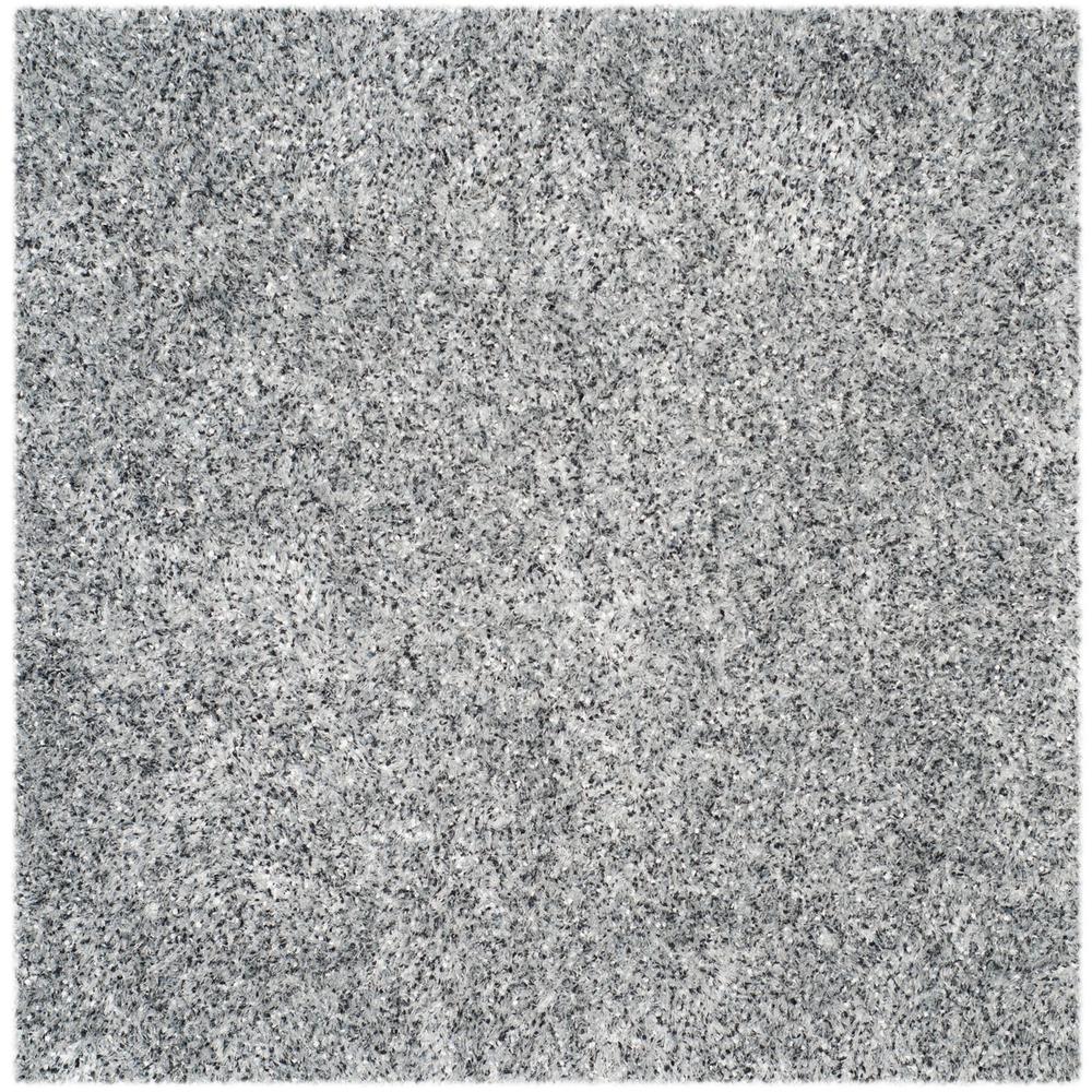 SG-MLS-Malibu Shag, SILVER, 5' X 5' Square, Area Rug