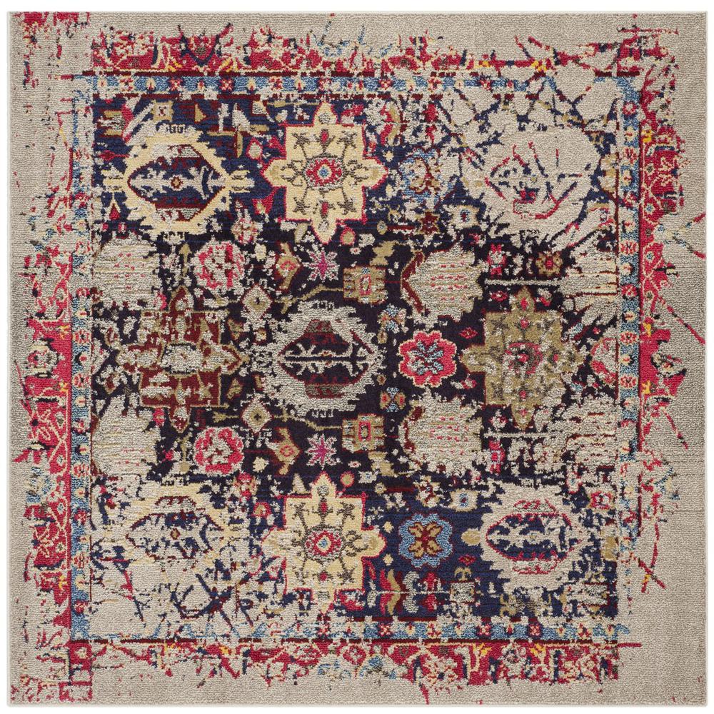 MONACO, GREY / MULTI, 5' X 5' Square, Area Rug, MNC206G-5SQ