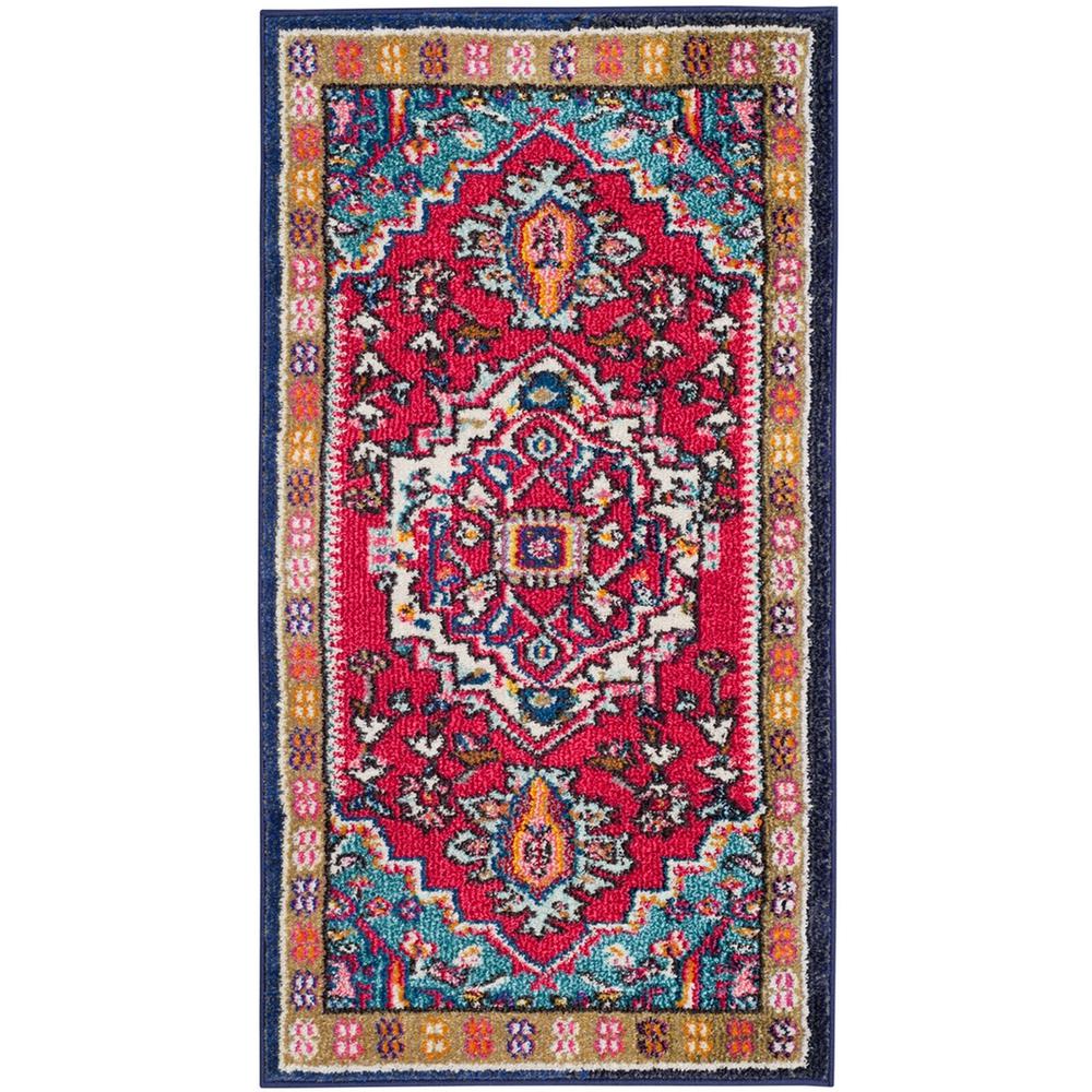 MONACO, RED / TURQUOISE, 2'-2" X 4', Area Rug