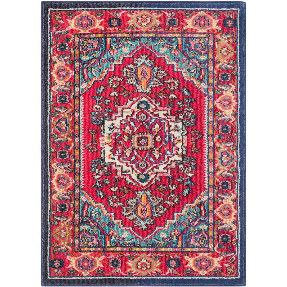 MONACO, RED / TURQUOISE, 3' X 5', Area Rug