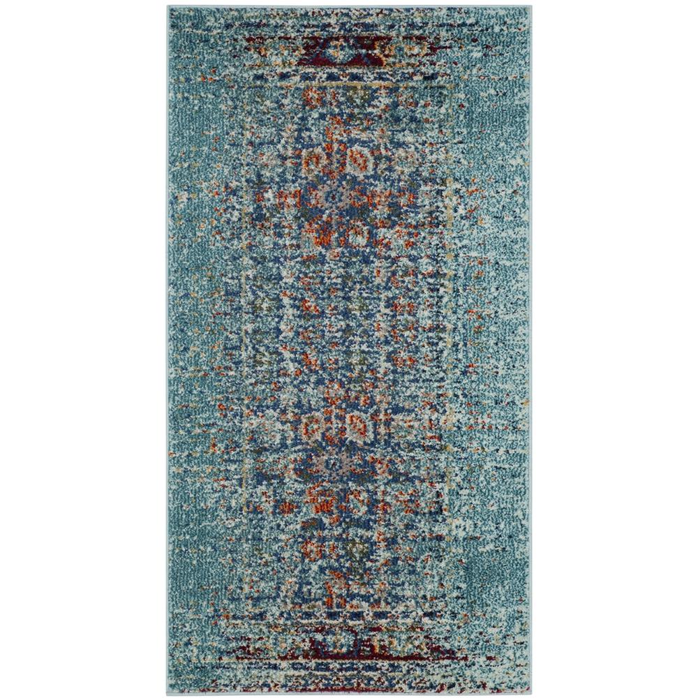 MONACO, BLUE / MULTI, 2'-2" X 4', Area Rug