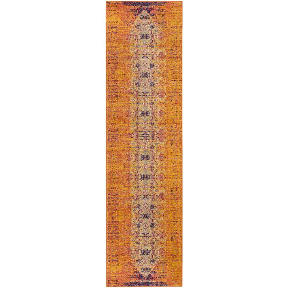 MONACO, ORANGE / MULTI, 2'-2" X 8', Area Rug, MNC209H-28