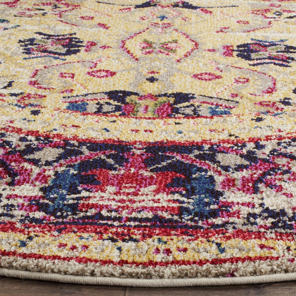 MONACO, IVORY / PINK, 5' X 5' Round, Area Rug