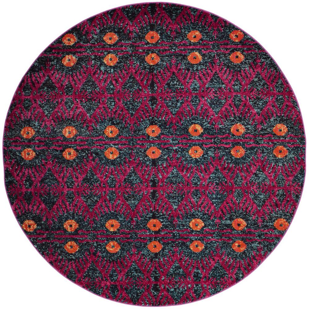 MONACO, PINK / MULTI, 6'-7" X 6'-7" Round, Area Rug, MNC213D-7R