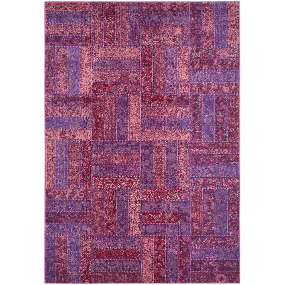 MONACO, PURPLE / MULTI, 4' X 5'-7", Area Rug