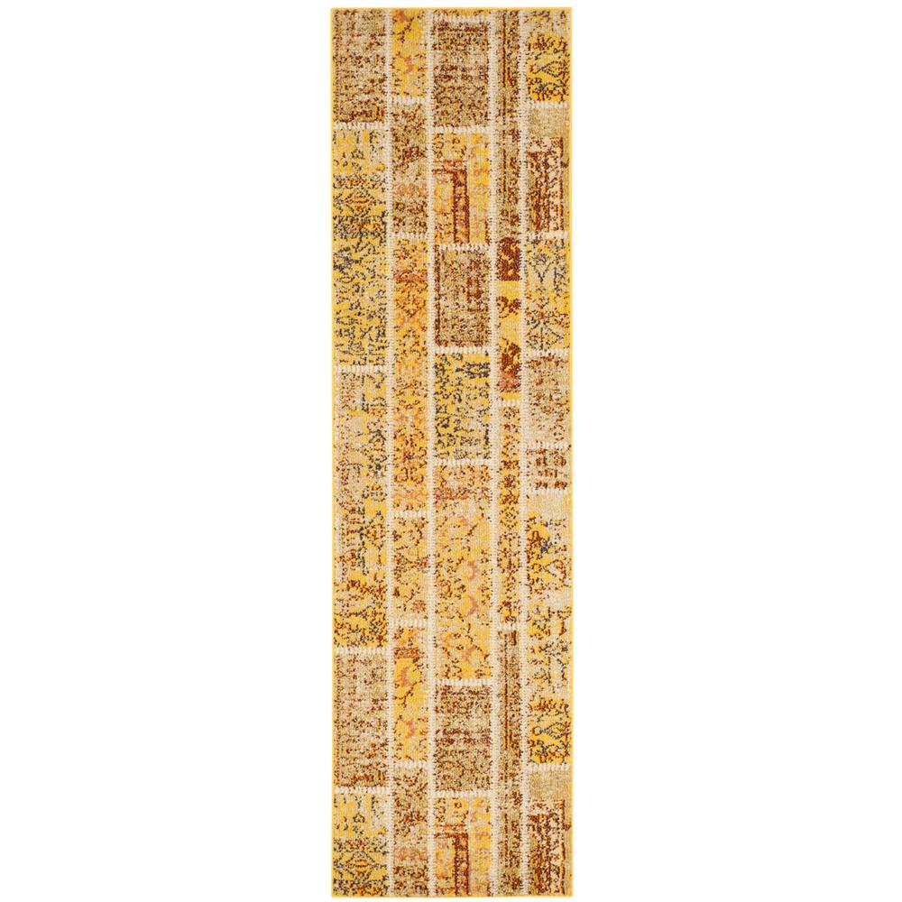 MONACO, YELLOW / MULTI, 2'-2" X 8', Area Rug
