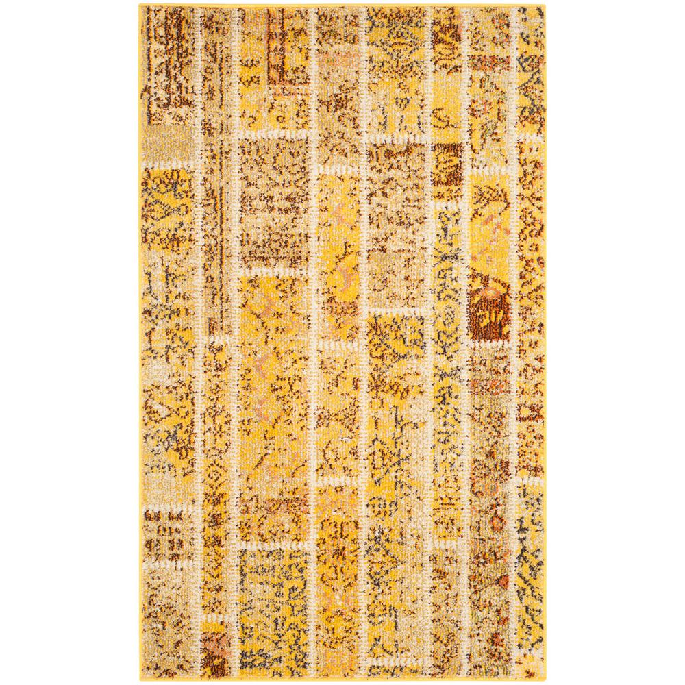 MONACO, YELLOW / MULTI, 3' X 5', Area Rug