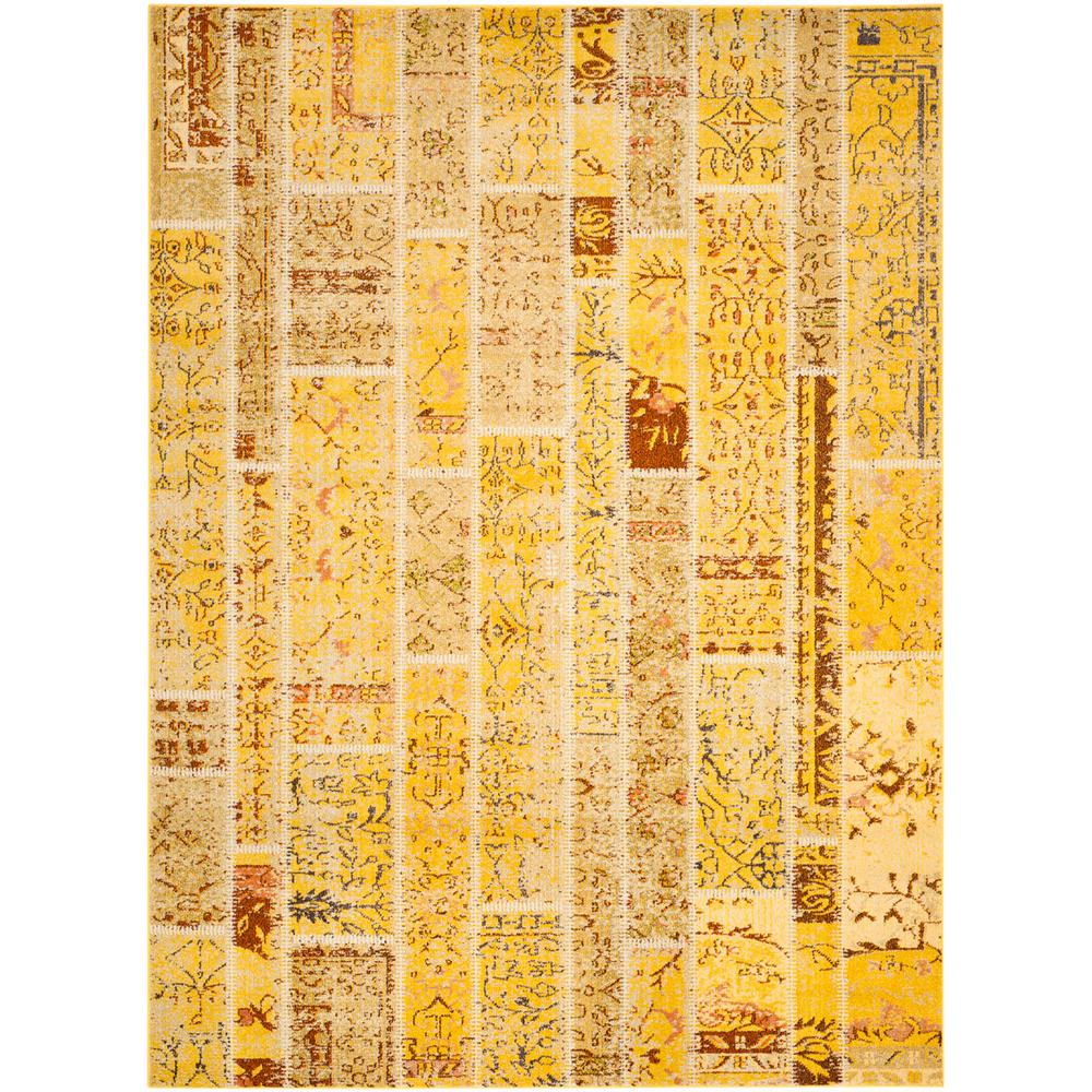 MONACO, YELLOW / MULTI, 8' X 11', Area Rug