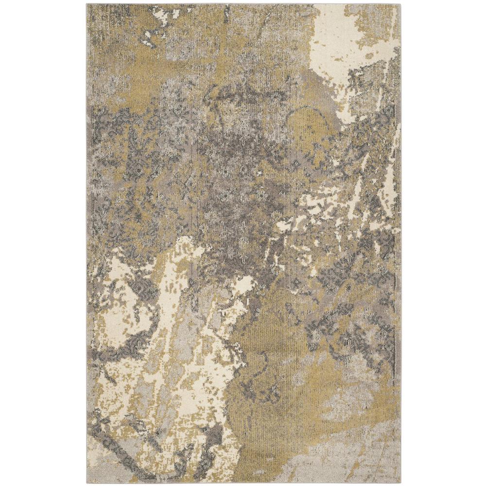 MONACO, IVORY / GREY, 6'-7" X 9'-2", Area Rug