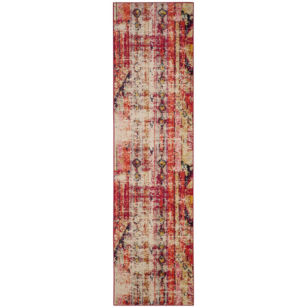 MONACO, MAGENTA / MULTI, 2'-2" X 12', Area Rug