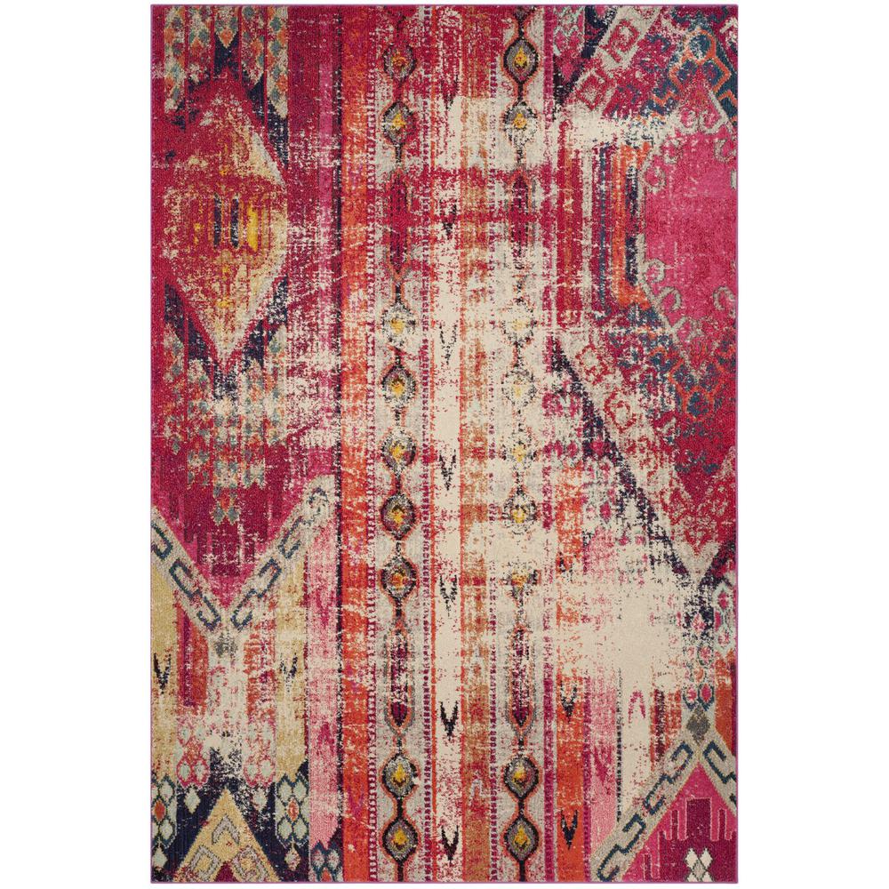 MONACO, MAGENTA / MULTI, 6'-7" X 9'-2", Area Rug