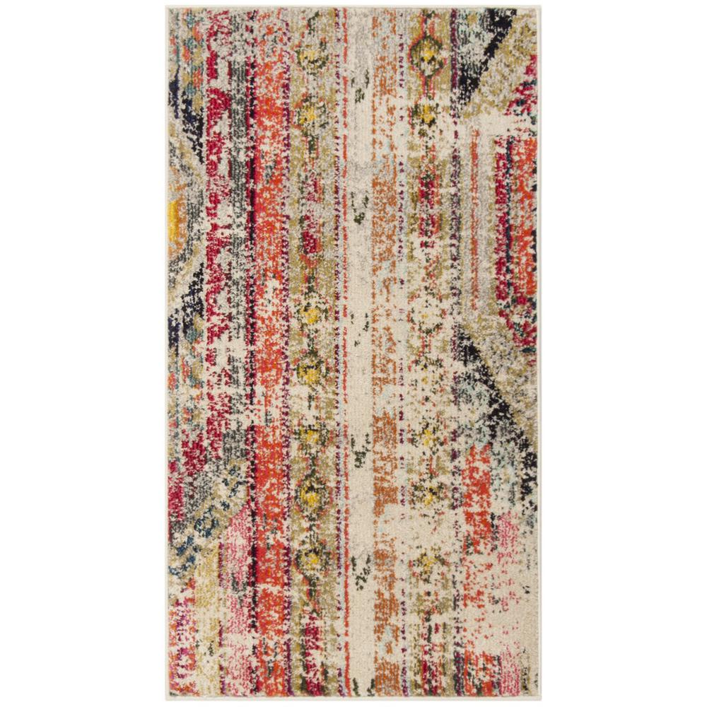 MONACO, LIGHT GREY / MULTI, 2'-2" X 4', Area Rug