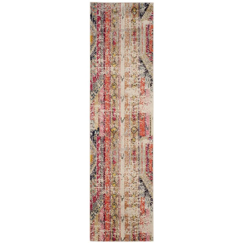MONACO, LIGHT GREY / MULTI, 2'-2" X 8', Area Rug
