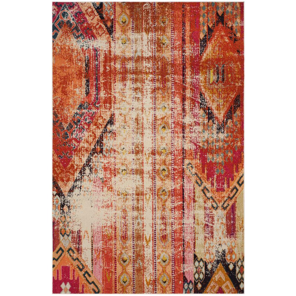 MONACO, ORANGE / MULTI, 6'-7" X 9'-2", Area Rug, MNC222H-6